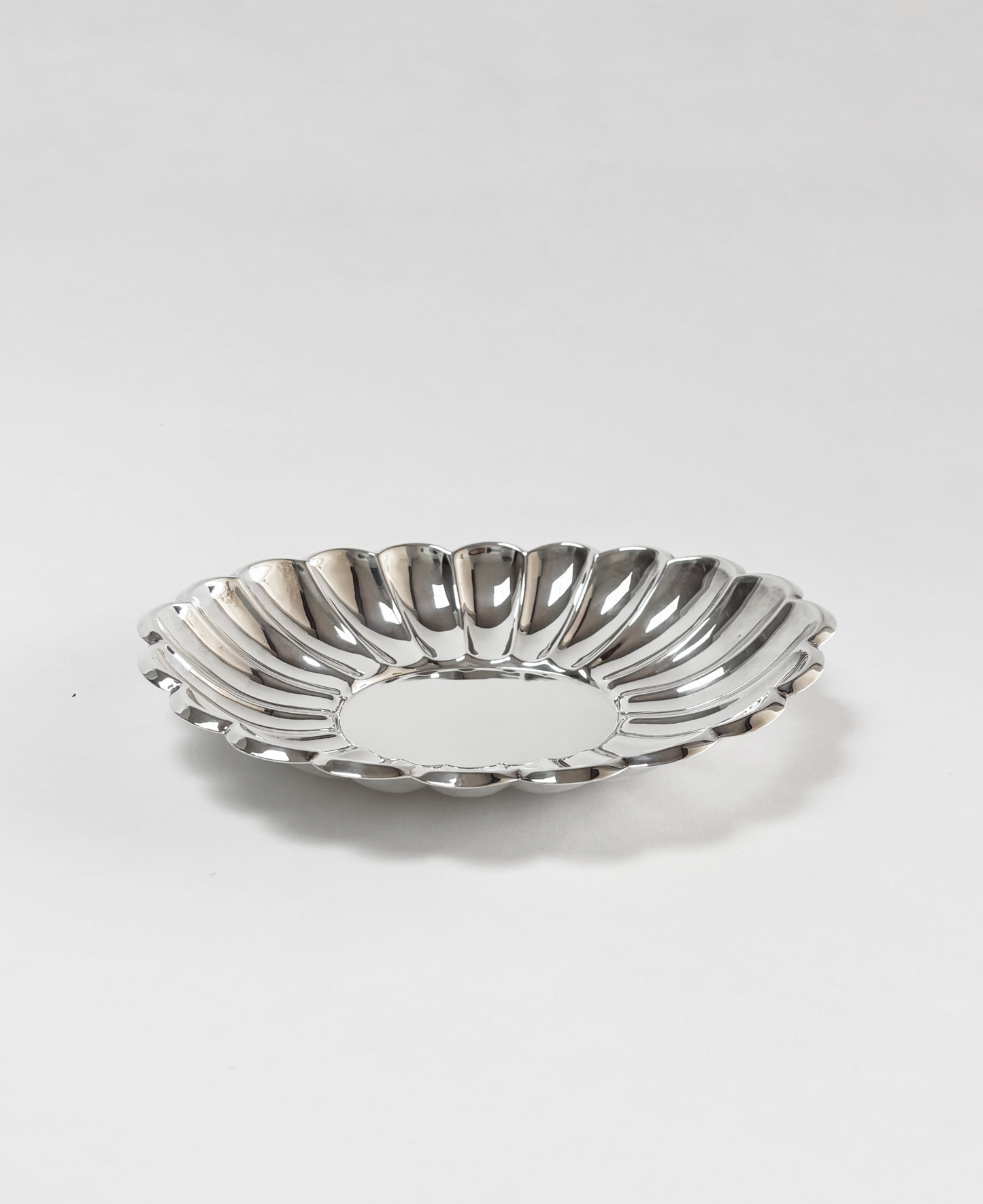 OVAL SILVER FLOWER BOWL