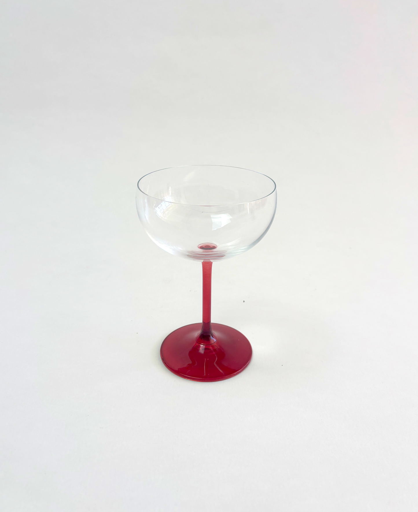 SET OF 2 RED STEMMED COUPES