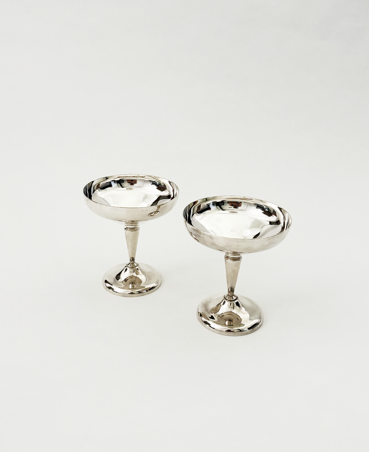 SET OF 2 SILVER PLATE COUPES