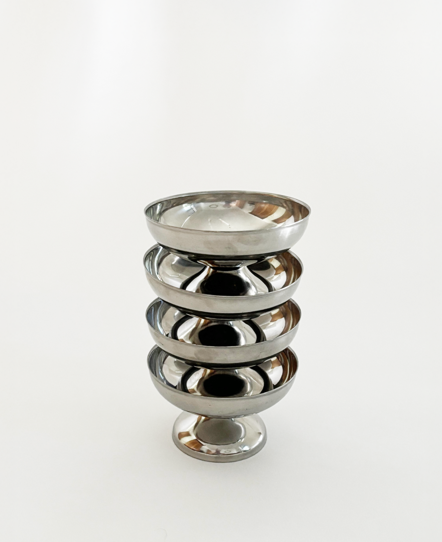 SET OF 4 STAINLESS STEEL ICE CREAM CUPS