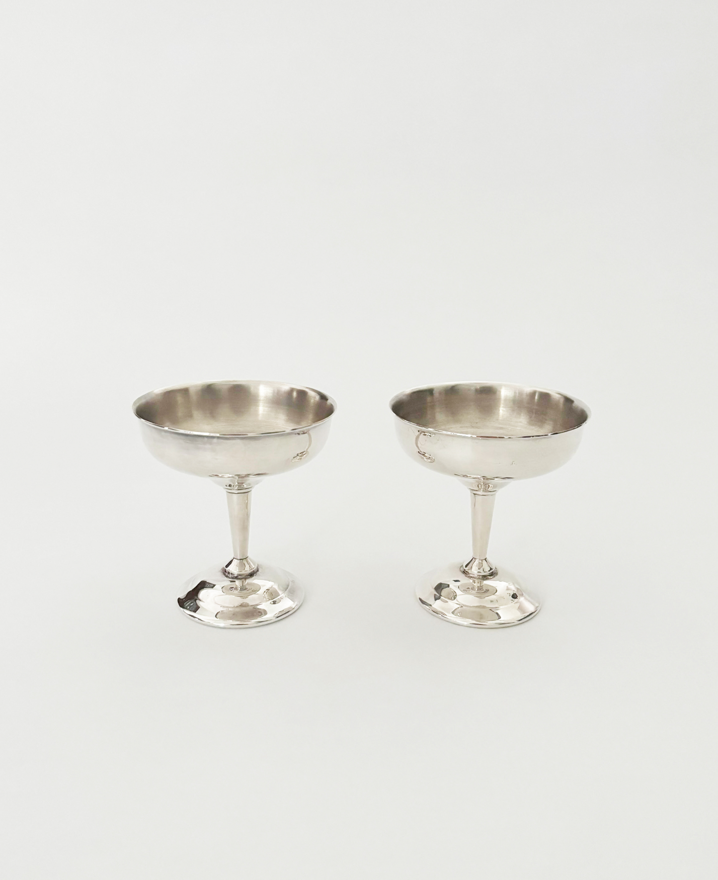 SET OF 2 SHORT SILVER COUPES