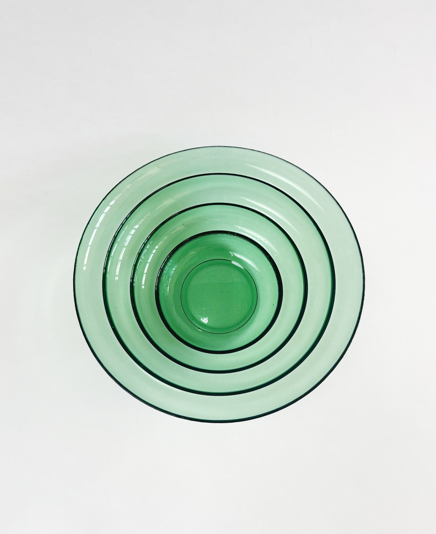 GREEN GLASS TIERED BOWL