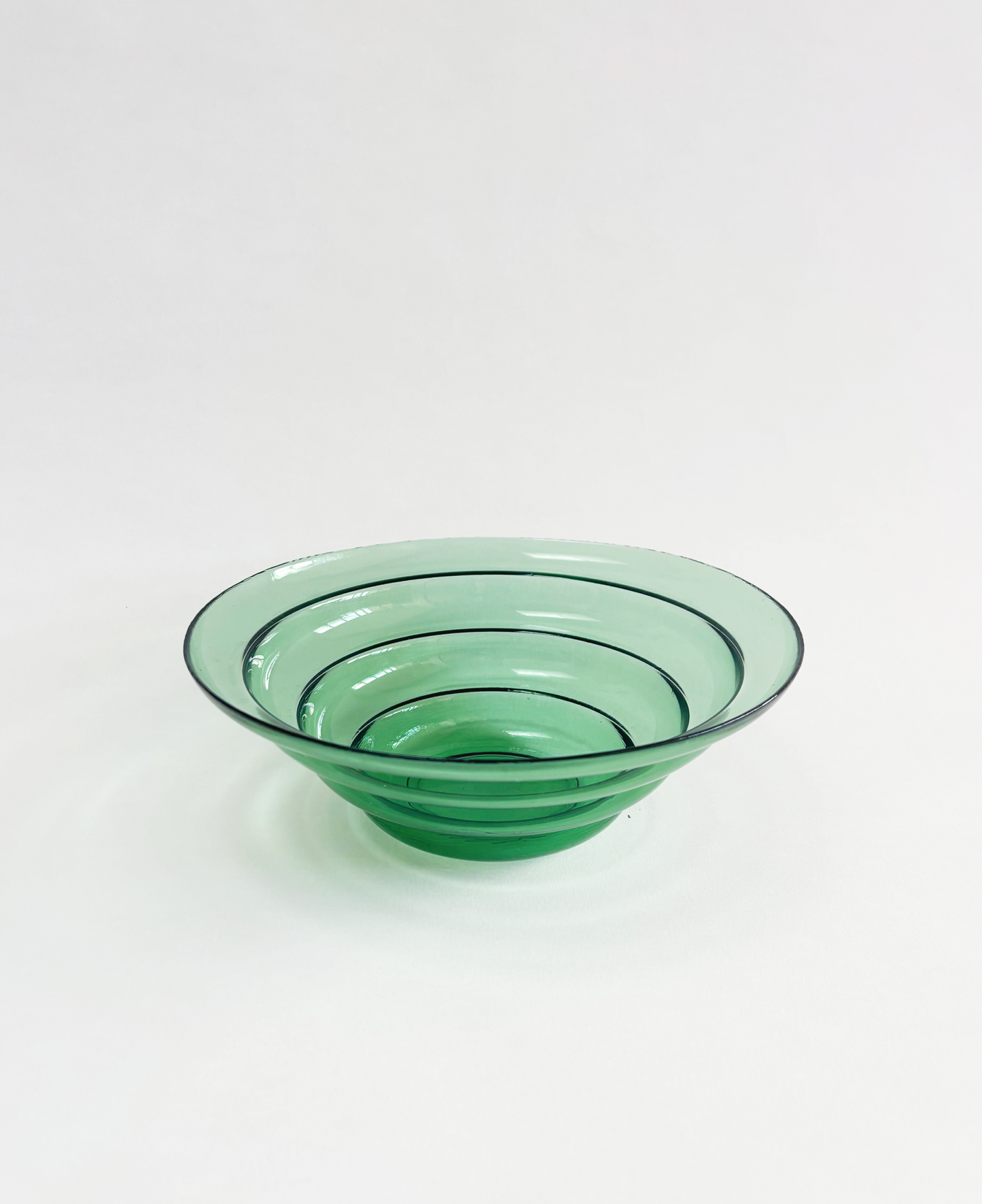 GREEN GLASS TIERED BOWL
