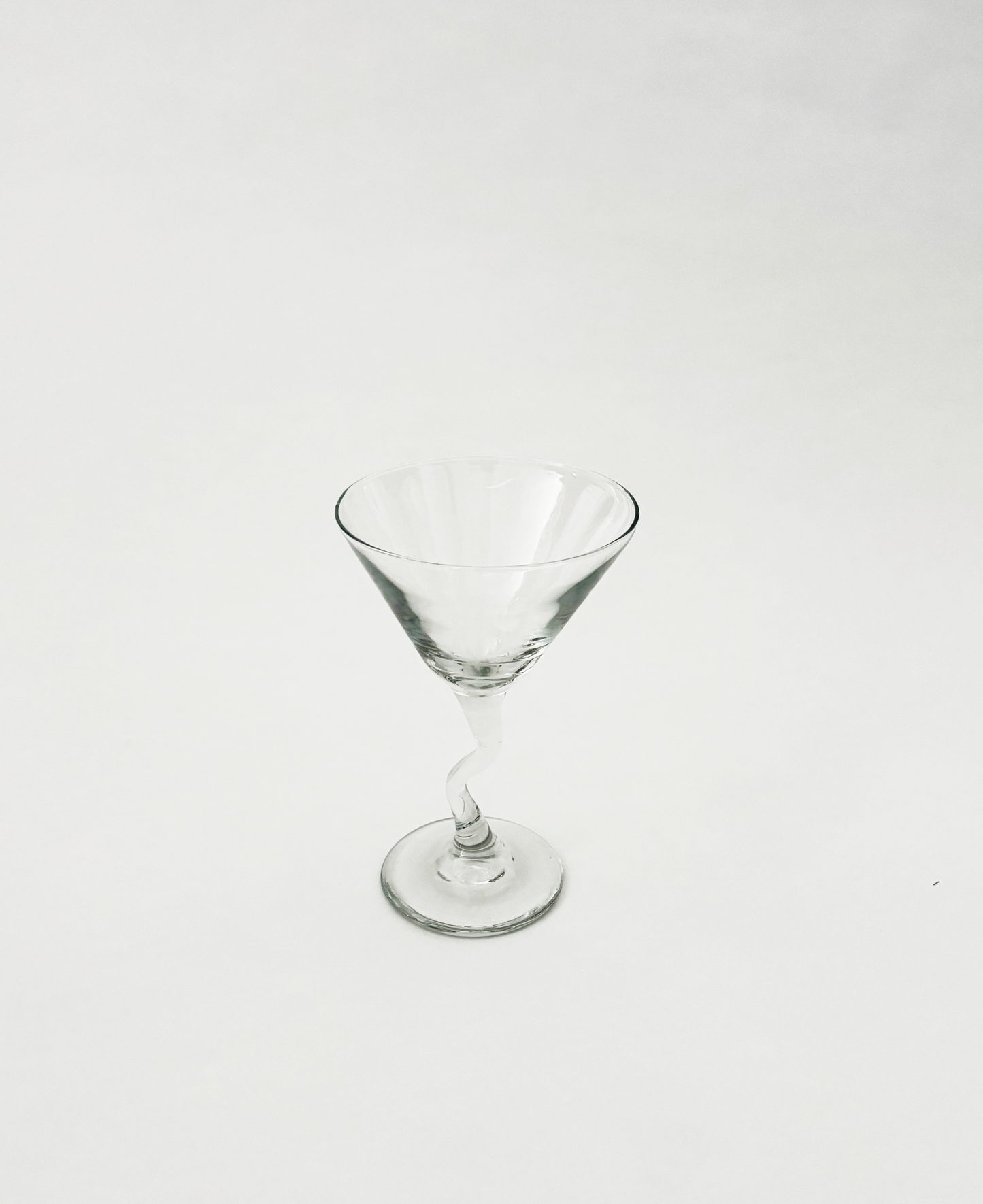 SET OF 3 CLEAR TWISTED MARTINI GLASSES