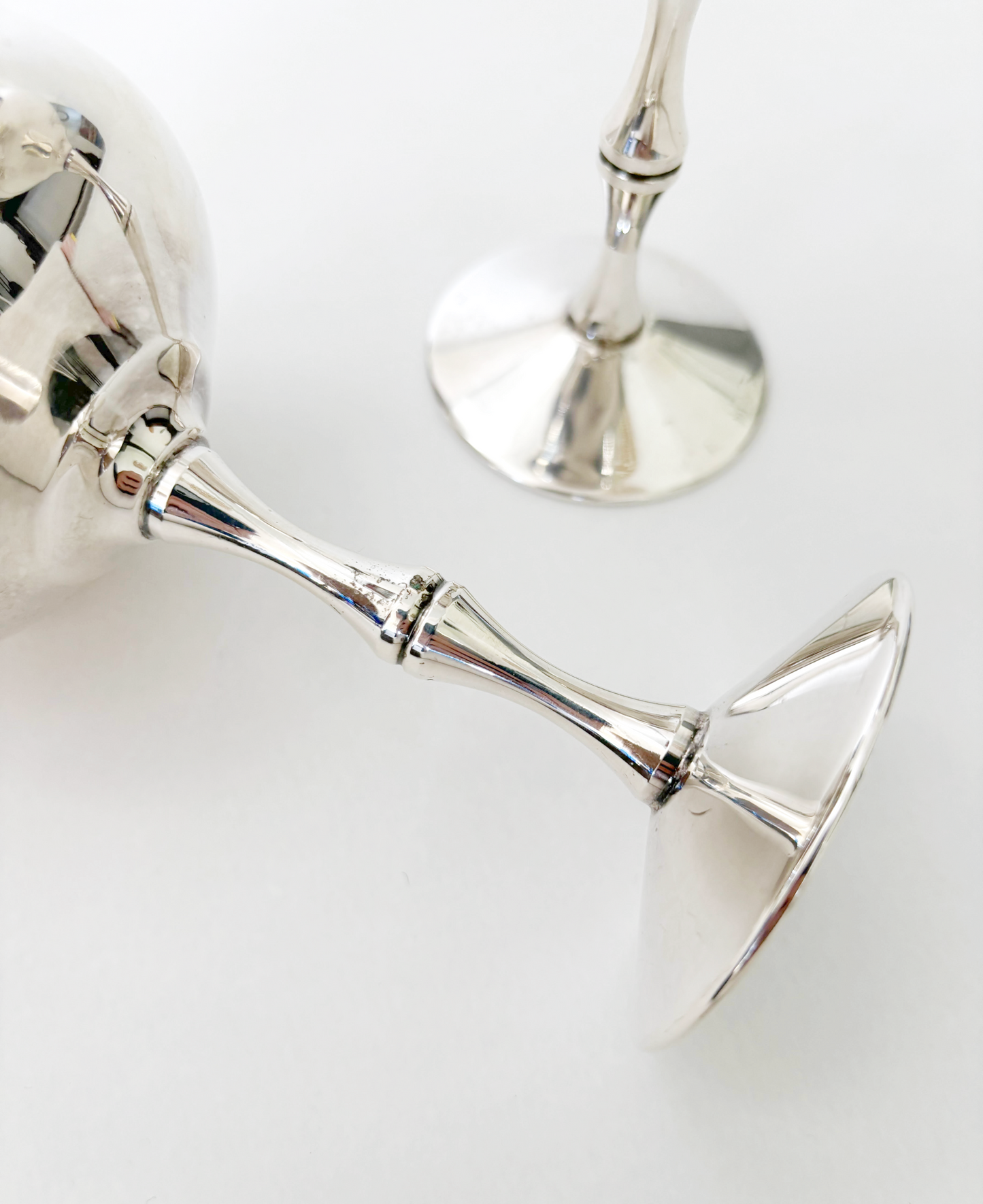 SET OF 2 TALL SILVER COUPES