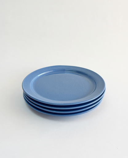 SET OF 4 SPECKLE BLUE DINNER PLATES