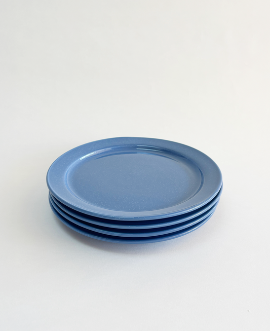 SET OF 4 SPECKLE BLUE DINNER PLATES