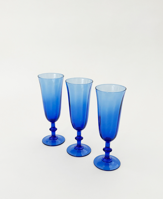 COBALT CHAMPAGNE GLASSES