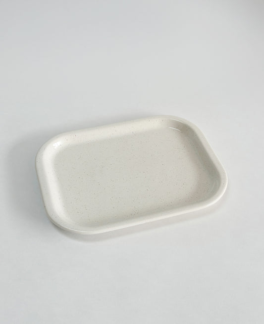 SPECKLE CREAM SERVING PLATTER