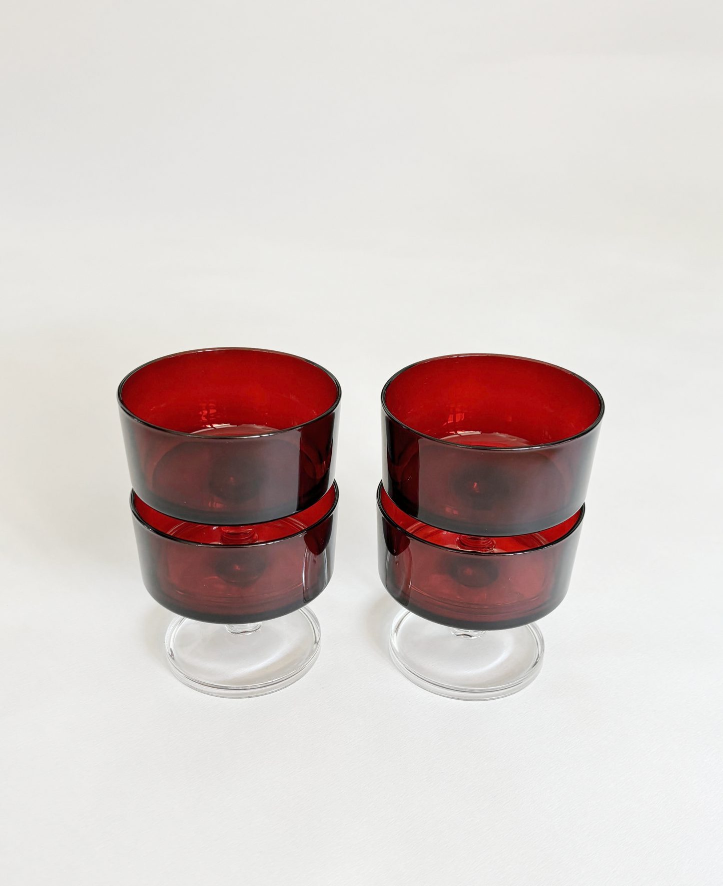 RUBY RED COCKTAIL GLASSES