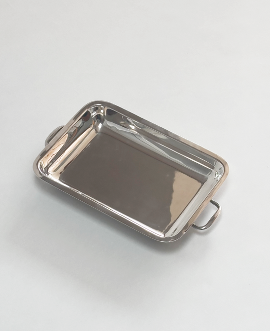 SILVER PLATE TRAY WITH HANDLES