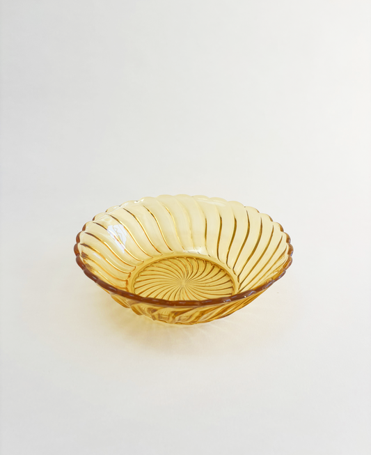 AMBER SWIRL SERVING BOWL