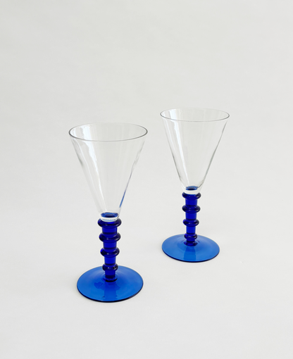 SET OF 2 BLUE STEM FLUTES