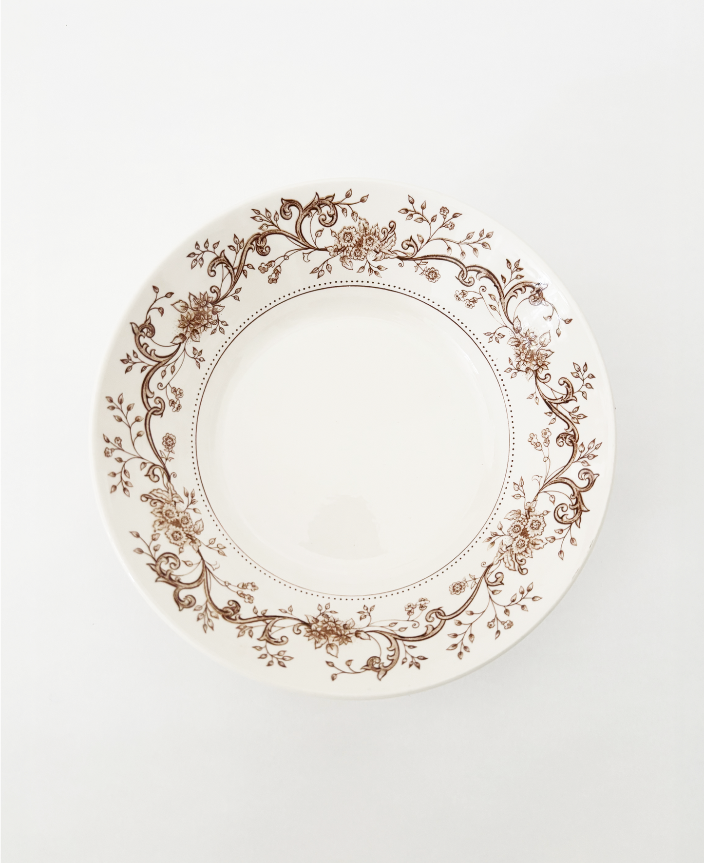 BROWN DECORATIVE RIM BOWL