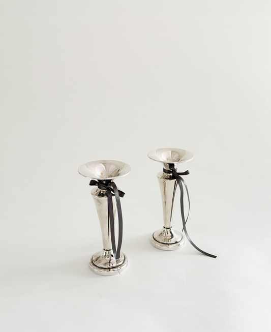 SET OF SILVER PLATED CANDLESTICKS