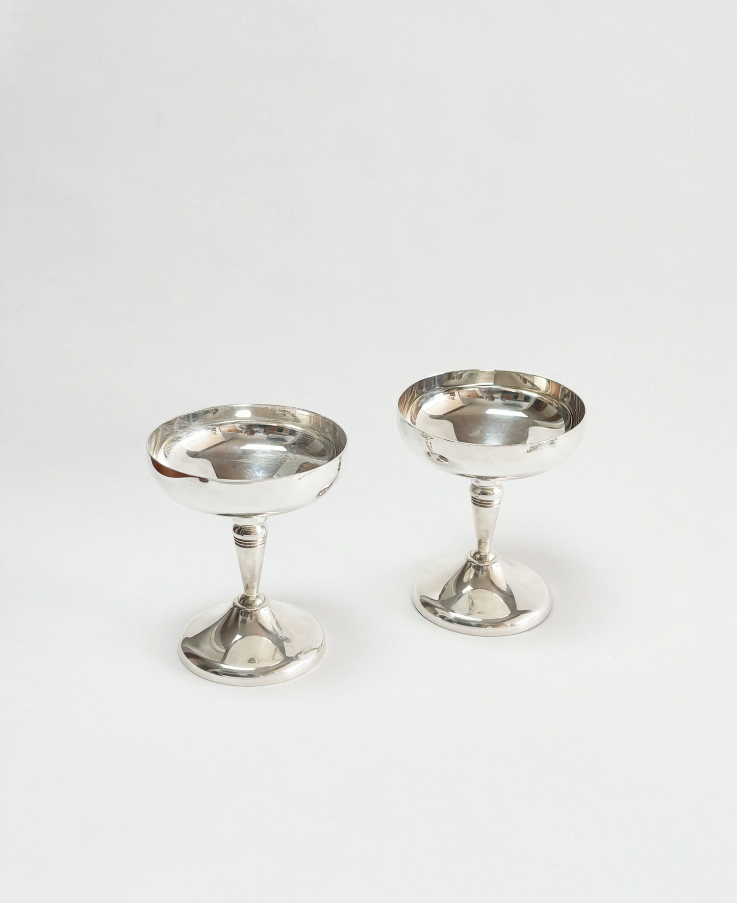 SET OF 2 SILVER COUPES
