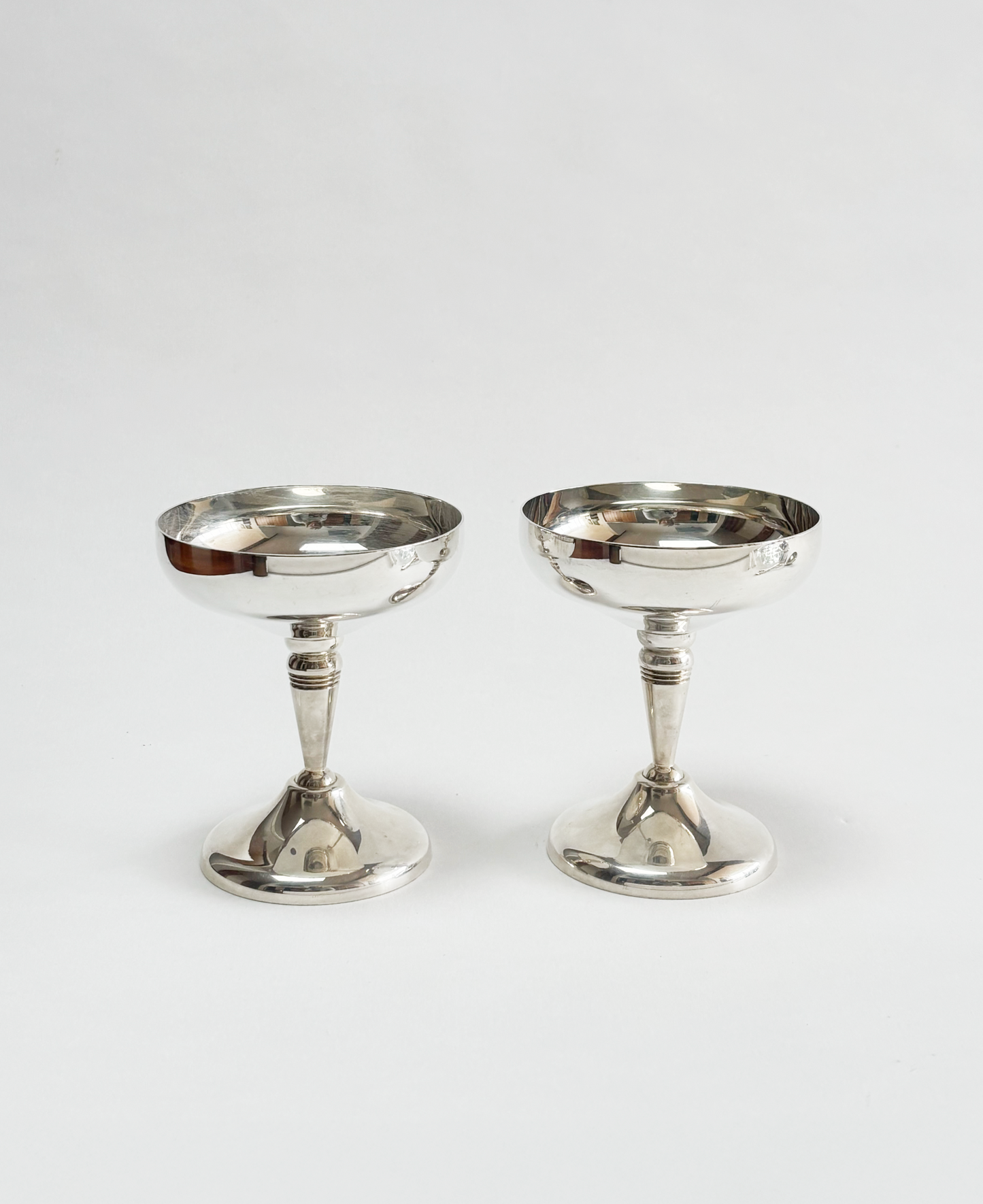 SET OF 2 SILVER COUPES