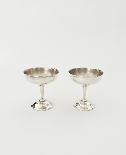 SET OF 2 SHORT SILVER COUPES