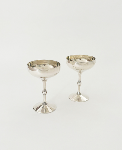 SET OF 2 TALL SILVER COUPES