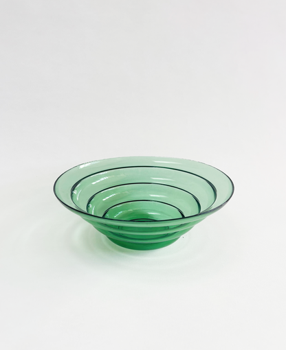GREEN GLASS TIERED BOWL
