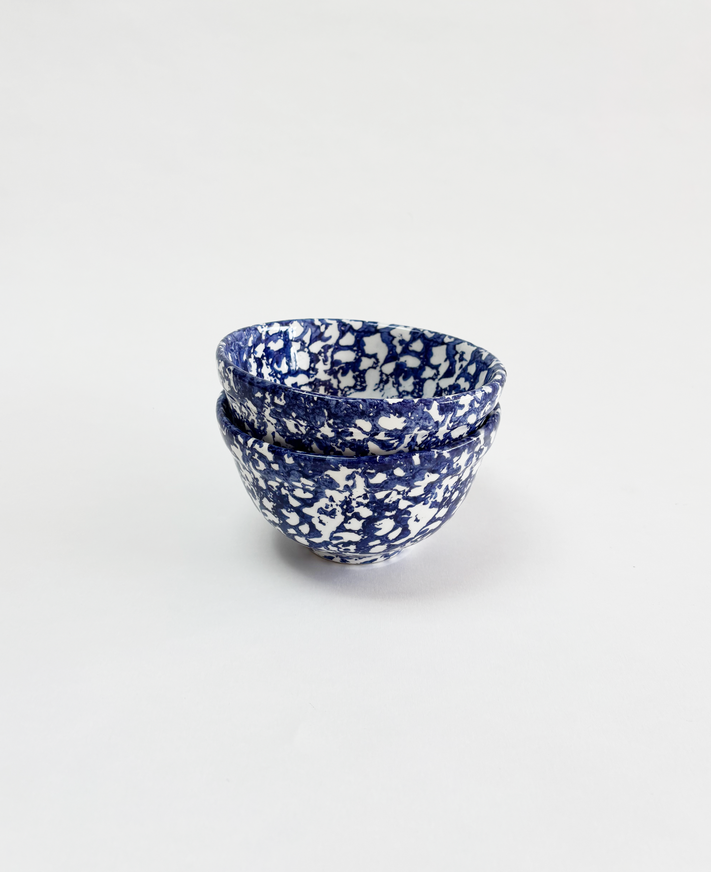 SET OF 2 BLUE CERAMIC BOWLS
