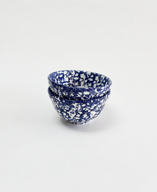 SET OF 2 BLUE CERAMIC BOWLS