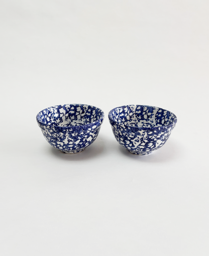 SET OF 2 BLUE CERAMIC BOWLS