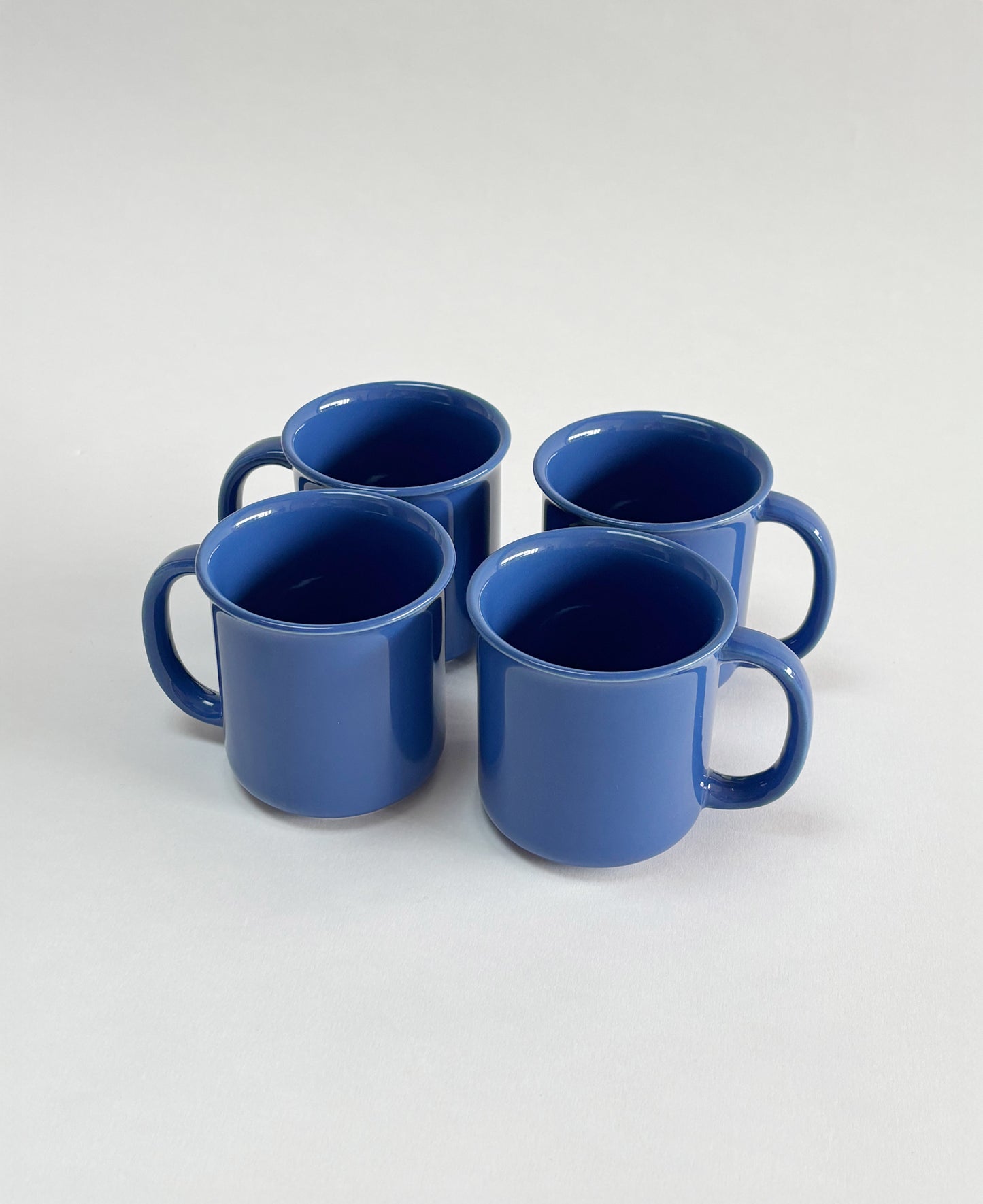 SET OF 4 BLUE MUGS