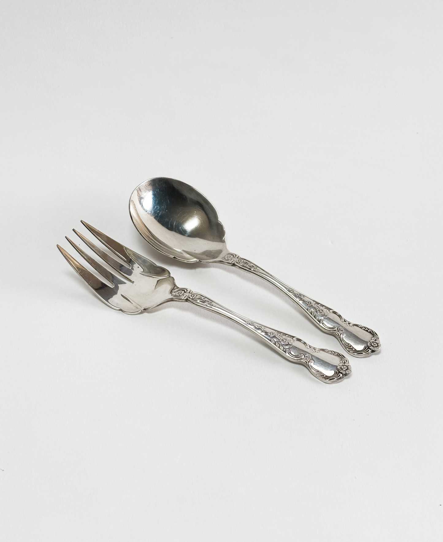 SILVER PLATE SALAD SERVERS