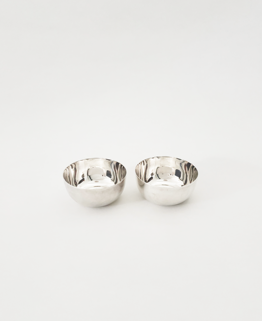 SET OF 2 SILVER SMALL BOWLS