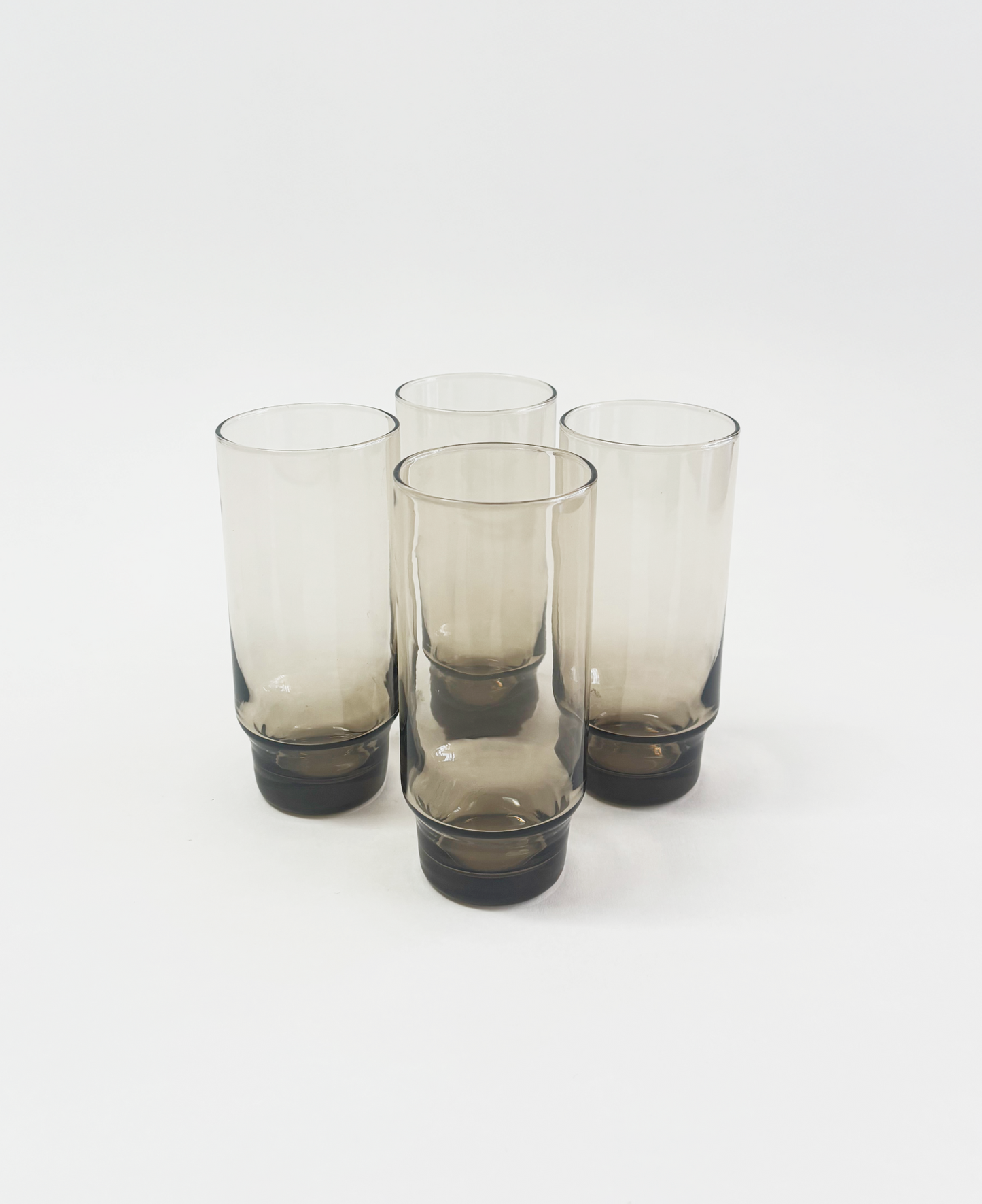 SET OF 4 TALL SMOKE GLASSES