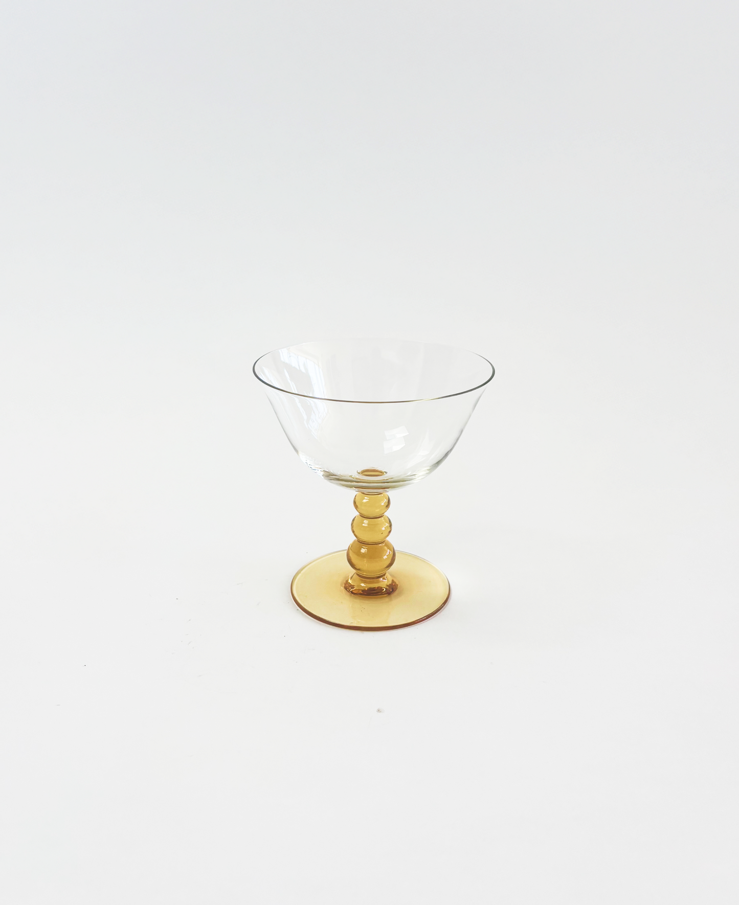 SET OF 4 YELLOW STEMMED COUPES