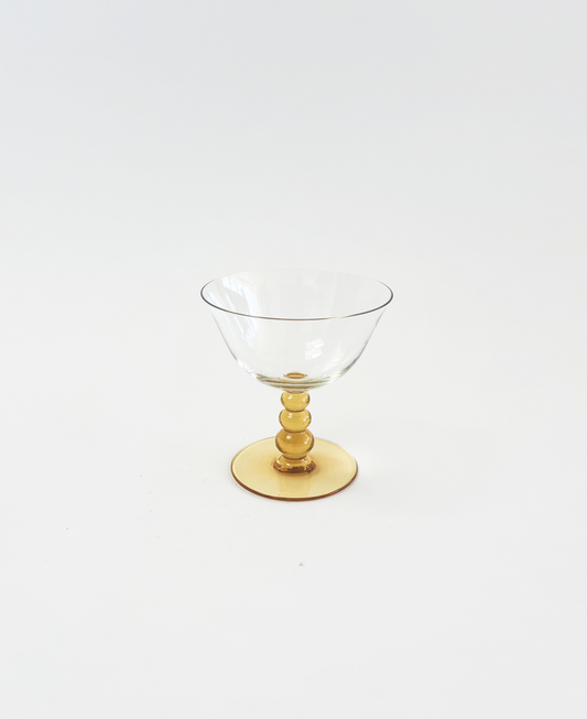 SET OF 4 YELLOW STEMMED COUPES